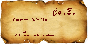 Csutor Béla névjegykártya