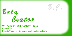 bela csutor business card